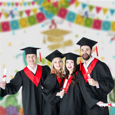 Aperturee - Bunte Flagge mit floralem Hintergrund für mexikanische Glückwünsche